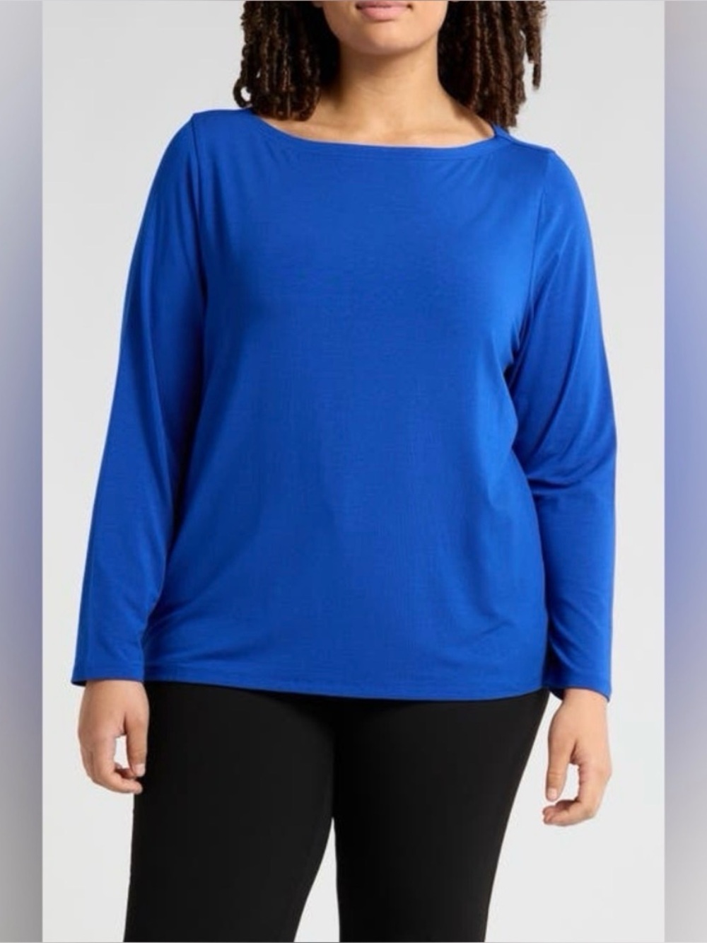 Zella Royal Blue Long-Sleeve Boatneck Top
